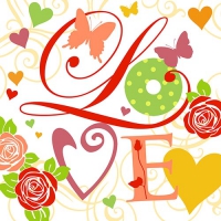 20 Servietten 33x33 cm - With Love 