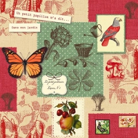 20 Servietten 33x33 cm - Mademoiselle au Jardin 