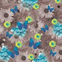 20 Servietten 33x33 cm - Blue Butterflies 