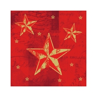 50 Servietten 25x25 cm - Star Shine rot