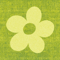 30 Servietten 33x33 cm - Bloomy limonengrün