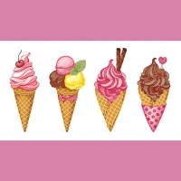 20 Servietten 33x33 cm - Ice Creams 