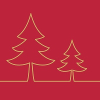 20 Servietten 33x33 cm - Tree Graphics rot