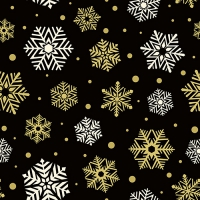 20 Servietten 33x33 cm - Flocons schwarz