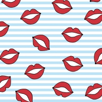 30 Servietten 33x33 cm - Kiss blau