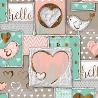 20 Servietten 33x33 cm - Hello Birdie 