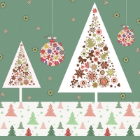 20 Servietten 33x33 cm - Fancy Trees 