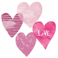 20 Servietten 33x33 cm - Alla Hjärtan 