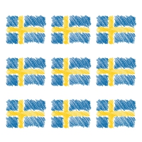 20 Servietten 33x33 cm - Sverigeflagga 