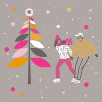 20 Servietten 33x33 cm - Skating grau