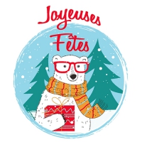 20 Servietten 33x33 cm - Ours Joyeuses Fetes 