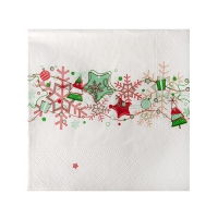 20 Servietten 25x25 cm - Garland Red and Green 