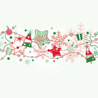 20 Servietten 33x33 cm - Garland Red and Green 