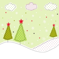 20 Servietten 33x33 cm - Green Christmas Trees 