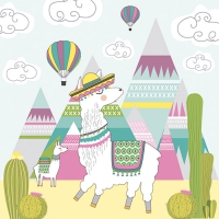 20 Servietten 33x33 cm - Lama 