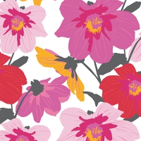 20 Servietten 33x33 cm - Blomster 