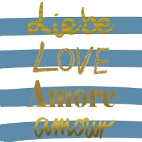 30 Servietten 33x33 cm - All 4 love jeansblau