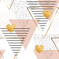 30 Servietten 33x33 cm - Modern Hearts rosé