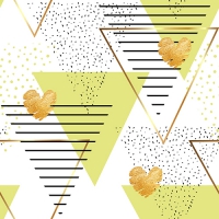 30 Servietten 33x33 cm - Modern Hearts limonengrün