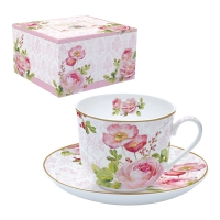 Porzellan-Tasse - Floral Damask
