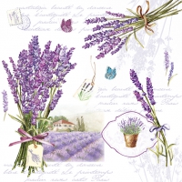 Servietten 33x33 cm - BOUQUET DE LAVANDE