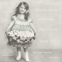 Servietten 33x33 cm - Easter Girl with Egg Basket
