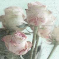 Servietten 33x33 cm - Pink Roses Bouquet