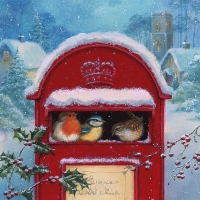 Servietten 24x24 cm - Red Post Box