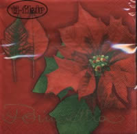 Servietten 24x24 cm - Poinsettia red