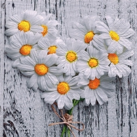 Servietten 24x24 cm - Coeurs de Marguerites Servietten 24x24 cm - Coeurs de Marguerites