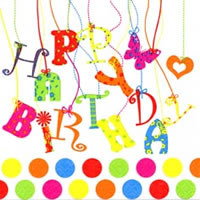 Servietten 24x24 cm - Birthday