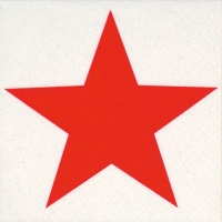 Servietten 24x24 cm - Bright Star red