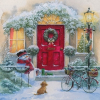 Servietten 33x33 cm - Puppy & Snowman