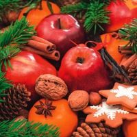 Servietten 33x33 cm - Fruits de Noël