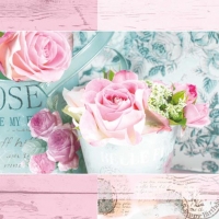 Servietten 33x33 cm - Belle Fleurs de Paris rose