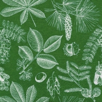 Servietten 33x33 cm - Forêt Feuilles & Fruits moss