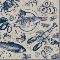 Servietten 33x33 cm - Delicious Seafood