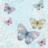 Servietten 33x33 cm - Bellissima Farfalla blue
