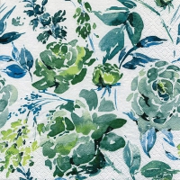 Servietten 33x33 cm - Fleurs Lumineuses green