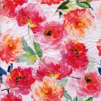 Servietten 33x33 cm - Summer Roses white