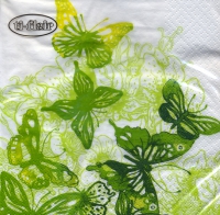 Servietten 33x33 cm - Amazing Butterflies green Servietten 33x33 cm - Amazing Butterflies green