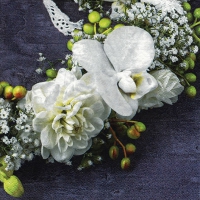 Servietten 33x33 cm - Corona de Flores Blancas