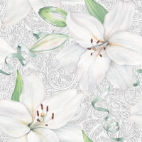 Servietten 33x33 cm - White Lily with Ribbon