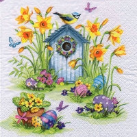 Servietten 33x33 cm - Birdhouse & Easter Eggs