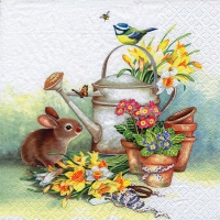 Servietten 33x33 cm - Bunny with Watering Can Servietten 33x33 cm - Bunny with Watering Can