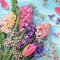 Servietten 33x33 cm - Jacinthes turquesa Servietten 33x33 cm - Jacinthes turquesa