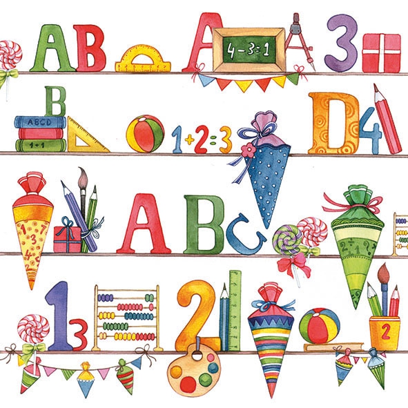 Servietten 33x33 cm - School Start