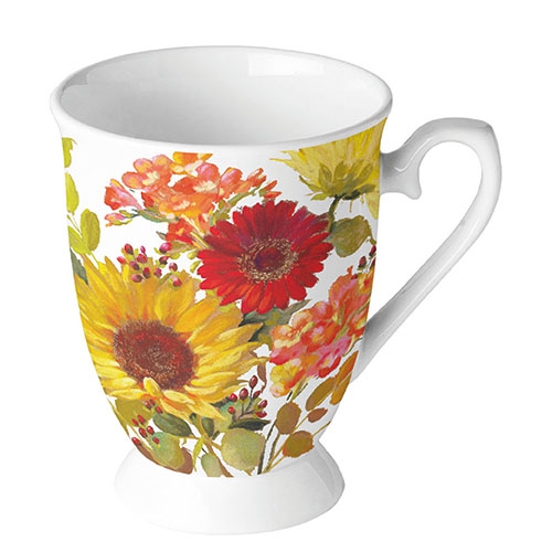 Porzellan-Tasse - Sunny Flowers Cream