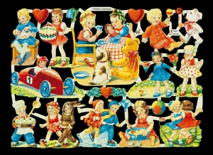 Glanzbilder - Kinder beim Essen