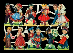 Glanzbilder - Kinder mit Trachten